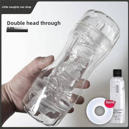 กระบอกสิลิโคน Exercise แบบสองด้าน ฟรี!! เจลหล่อลื่น 300 ML ( รหัส BE46 )