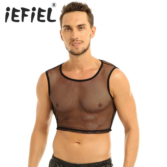 เสื้อแขนกุดตะข่ายเอวลอย Men net vest ( รหัส B248 )